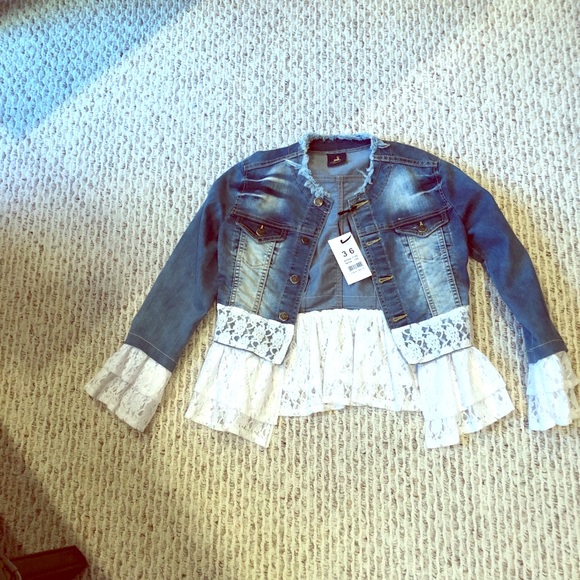 Jackets & Blazers - New! denim and lace from Germany. Size Small -